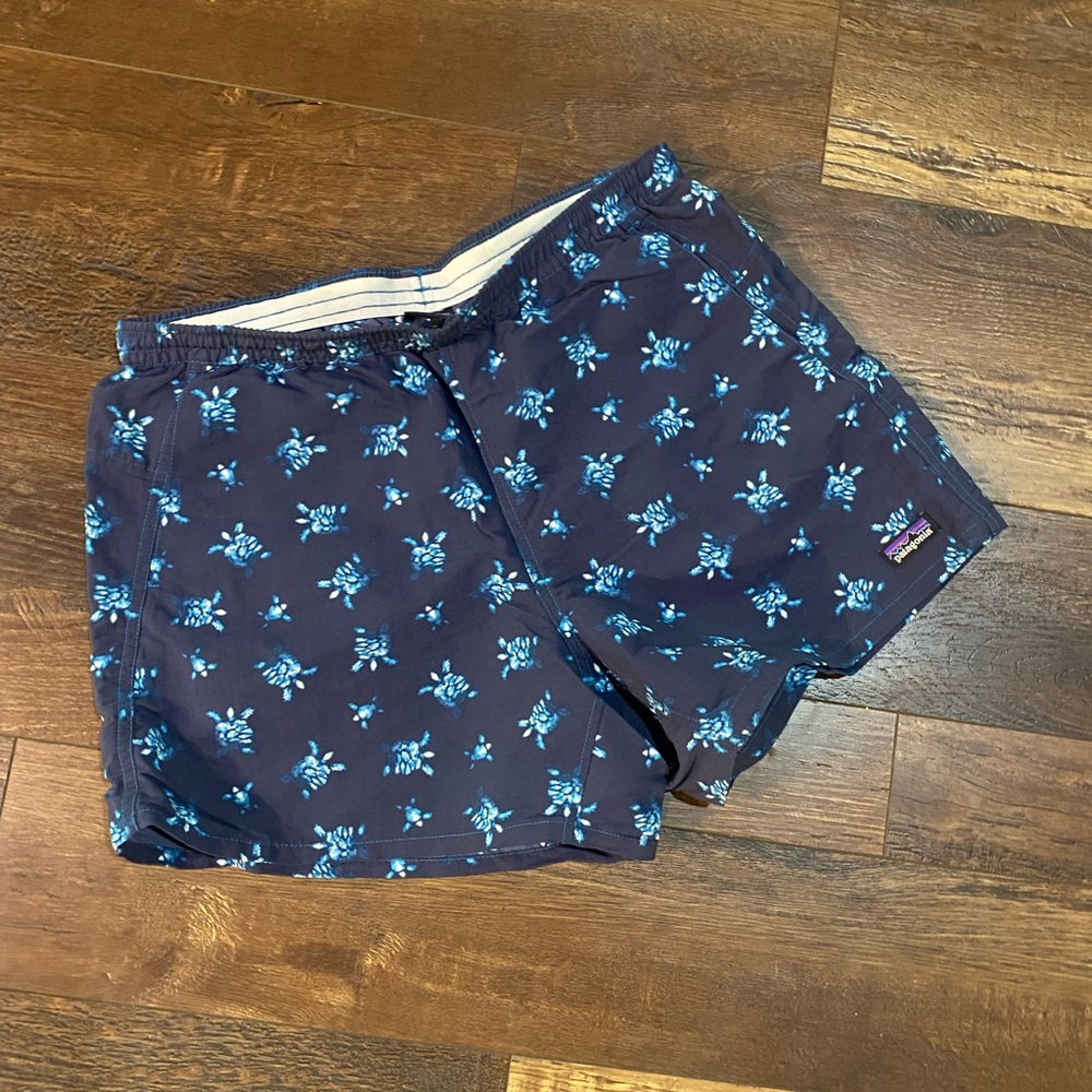 Patagonia Dark Blue turtle baggie shorts